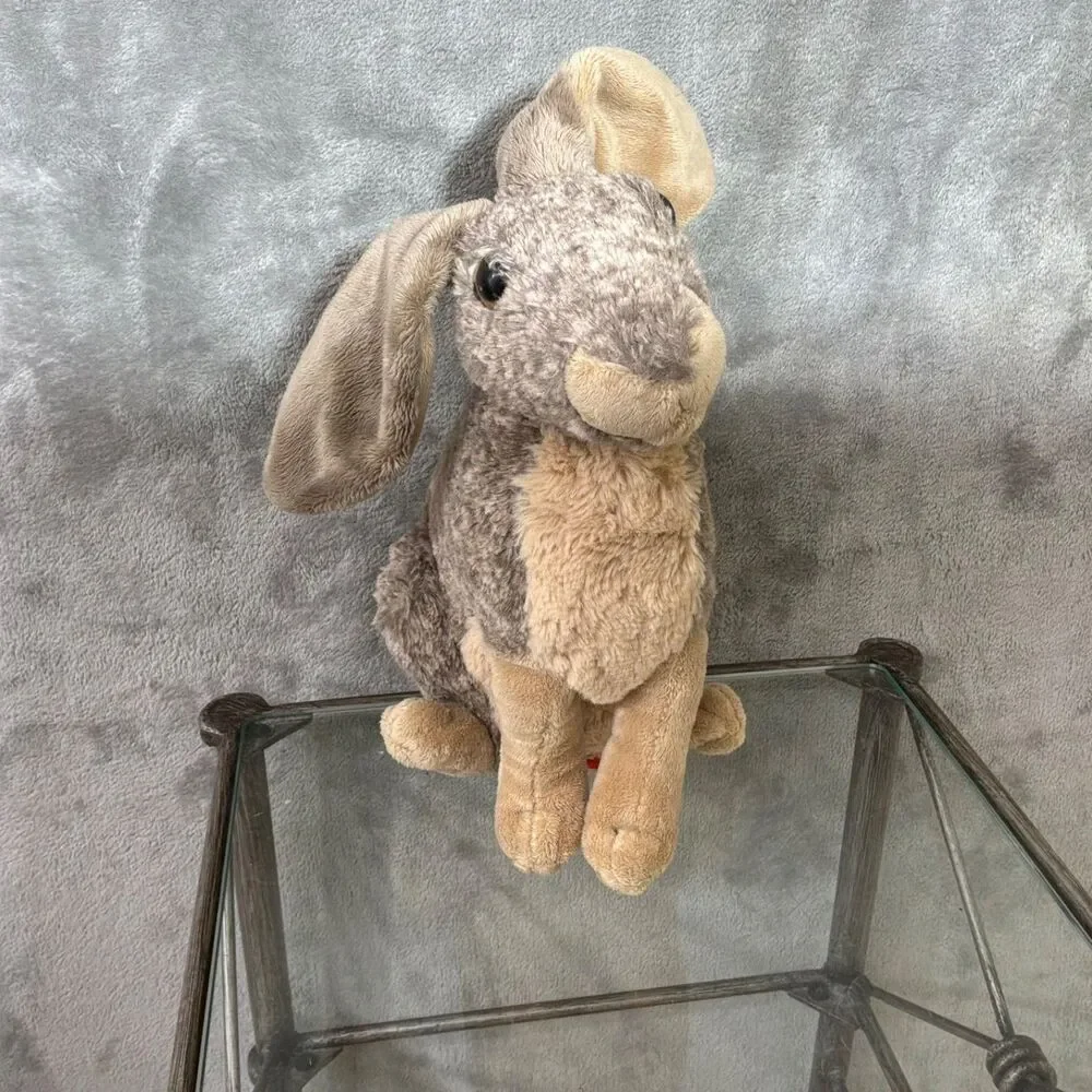 Wild Republic Realistic Rabbit Plush 12” Brown Hare  Stuffed Animal wired ears